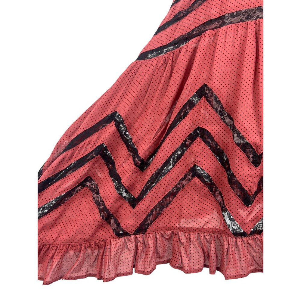 Free People Burnt Red & Black Voile & Lace Slip Dress | Boho Coastal Cowgirl S - Picture 4 of 12